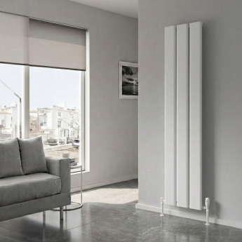 Reina Caldaro Single Vertical Aluminium Radiator 1800mm H x 370mm W - White | Product Image