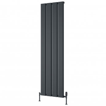 Reina Caldaro Single Vertical Aluminium Radiator 1800mm H x 495mm W - Anthracite | Product Image
