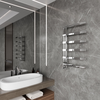 Reina Capelli Heated Towel Rail 800mm H x 500mm W Polished Stainless Steel | Product Image