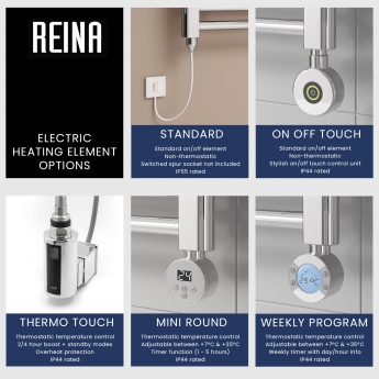 Reina Diva Chrome Electric Heated Towel Rail