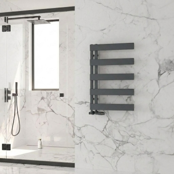 Reina Carpena Flat Panel Heated Towel Rail 710mm H x 500mm W - Anthracite | Product Image