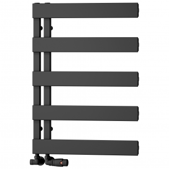 Reina Carpena Flat Panel Heated Towel Rail 710mm H x 500mm W - Black | Product Image
