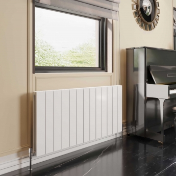 Reina Casina Double Horizontal Aluminium Radiator 600mm H x 1230mm W White