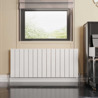 Reina Casina Double Horizontal Aluminium Radiator 600mm H x 1420mm W White