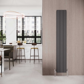 Reina Casina Double Vertical Aluminium Radiator 1800mm H x 280mm W Anthracite