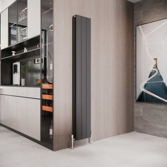 Reina Casina Double Vertical Aluminium Radiator 1800mm H x 280mm W Anthracite