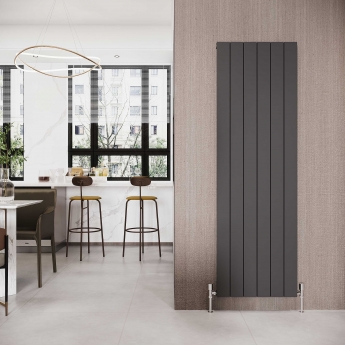 Reina Casina Single Vertical Aluminium Radiator 1800mm H x 565mm W Anthracite