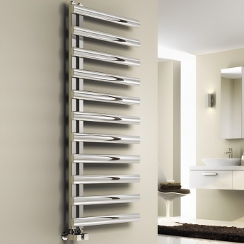 Reina Cavo Designer Heated Towel Rail 1580mm H x 500mm W Brushed Stainless Steel