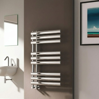 Reina Chisa Designer Heated Towel Rail 820mm H x 500mm W Chrome | Product Image