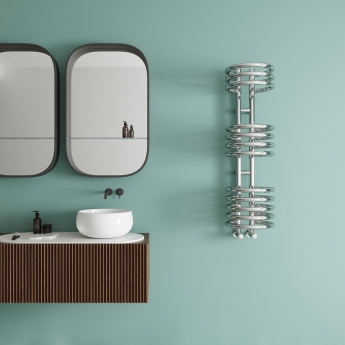 Reina Claro Designer Heated Towel Rail 900mm H x 300mm W Chrome