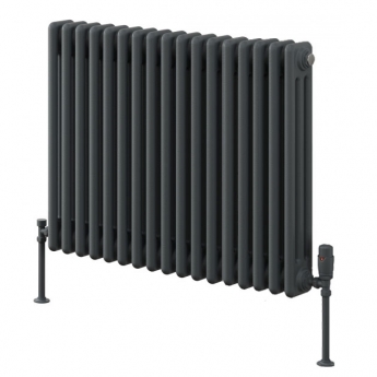 Reina Colona 2 Column Horizontal Radiator 600mm H x 785mm W - Anthracite | Product Image