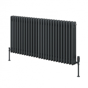 Reina Colona 2 Column Horizontal Radiator 600mm H x 1190mm W - Anthracite | Product Image