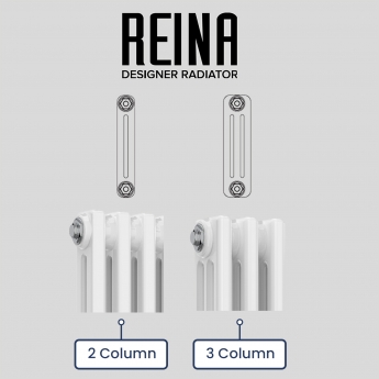 Reina Colona 2 Column Vertical Radiator 1800mm H x 290mm W - White