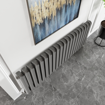 Reina Coneva Designer Horizontal Radiator 550mm H x 1420mm W Anthracite