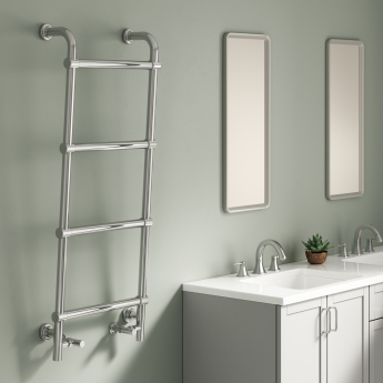 Reina Eltham Designer Heated Towel Rail 1200mm H x 500mm W - Chrome