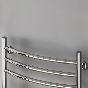 Reina Eos Curved Heated Towel Rail 430mm H x 600mm W Polished Stainless Steel