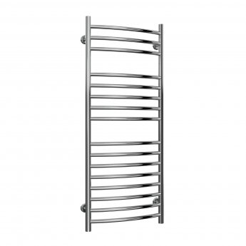 Reina Eos Curved Heated Towel Rail 1200mm H x 500mm W Polished Stainless Steel
