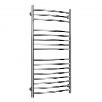 Reina Eos Curved Heated Towel Rail 1200mm H x 600mm W Polished Stainless Steel