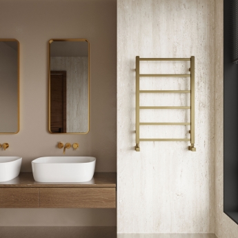 Reina Fano Designer Heated Towel Rail 720mm H x 485mm W Bronze Satin
