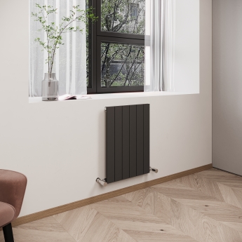 Reina Flat Single Designer Horizontal Radiator 600mm H x 440mm W Anthracite