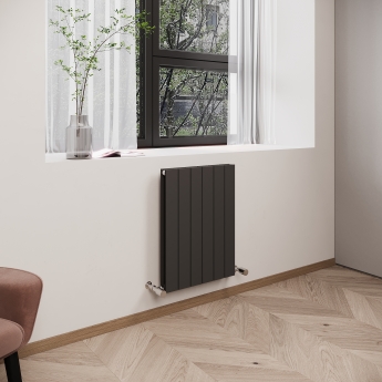 Reina Flat Double Designer Horizontal Radiator 600mm H x 440mm W Anthracite