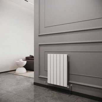 Reina Flat Double Designer Horizontal Radiator 600mm H x 440mm W White