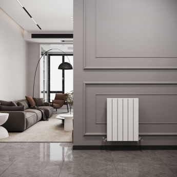 Reina Flat Double Designer Horizontal Radiator 600mm H x 440mm W White