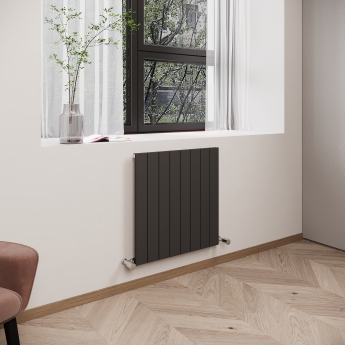 Reina Flat Single Designer Horizontal Radiator 600mm H x 588mm W Anthracite