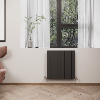 Reina Flat Double Designer Horizontal Radiator 600mm H x 588mm W Anthracite