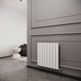 Reina Flat Single Designer Horizontal Radiator 600mm H x 588mm W White