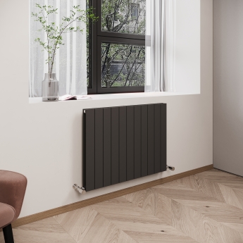 Reina Flat Double Designer Horizontal Radiator 600mm H x 810mm W Anthracite