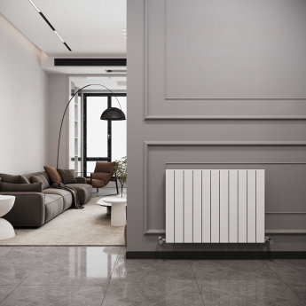 Reina Flat Single Designer Horizontal Radiator 600mm H x 810mm W White