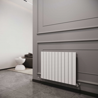 Reina Flat Single Designer Horizontal Radiator 600mm H x 810mm W White
