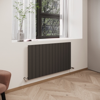 Reina Flat Single Designer Horizontal Radiator 600mm H x 1032mm W Anthracite