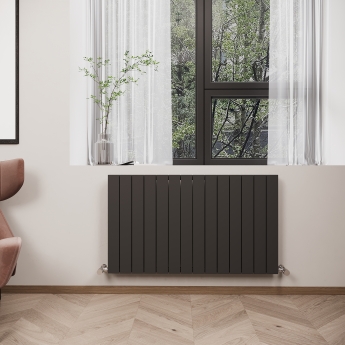 Reina Flat Double Designer Horizontal Radiator 600mm H x 1032mm W Anthracite