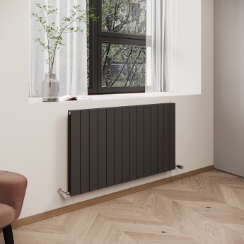Reina Flat Double Designer Horizontal Radiator 600mm H x 1032mm W Anthracite