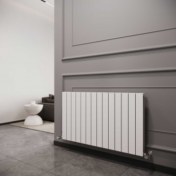 Reina Flat Double Designer Horizontal Radiator 600mm H x 1032mm W White