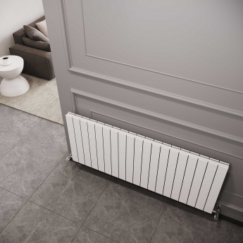 Reina Flat Double Designer Horizontal Radiator 600mm H x 440mm W White