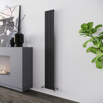 Reina Flat Single Designer Vertical Radiator 1600mm H x 218mm W - Anthracite