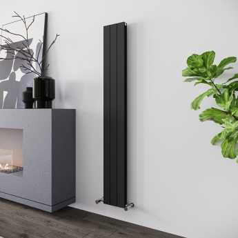 Reina Flat Double Designer Vertical Radiator 1600mm H x 218mm W - Anthracite