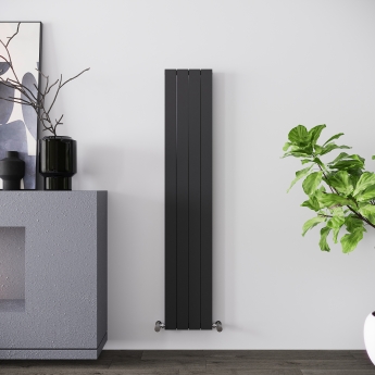 Reina Flat Single Designer Vertical Radiator 1600mm H x 292mm W - Anthracite