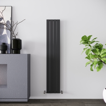 Reina Flat Double Designer Vertical Radiator 1600mm H x 292mm W - Anthracite