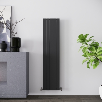 Reina Flat Double Designer Vertical Radiator 1600mm H x 366mm W - Anthracite | Product Image
