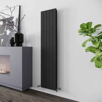 Reina Flat Double Designer Vertical Radiator 1600mm H x 366mm W - Anthracite | Product Image