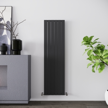 Reina Flat Single Designer Vertical Radiator 1600mm H x 440mm W - Anthracite