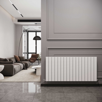 Reina Flat Single Designer Horizontal Radiator 600mm H x 1254mm W White