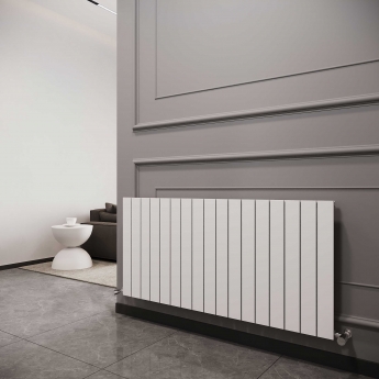 Reina Flat Single Designer Horizontal Radiator 600mm H x 1254mm W White
