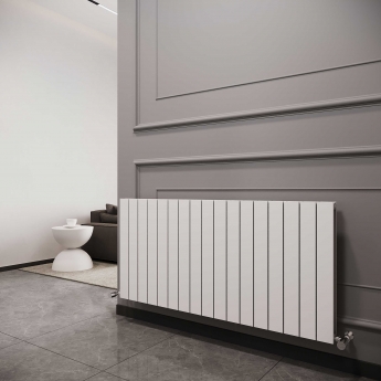 Reina Flat Double Designer Horizontal Radiator 600mm H x 1254mm W White