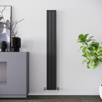 Reina Flat Single Designer Vertical Radiator 1800mm H x 218mm W - Anthracite