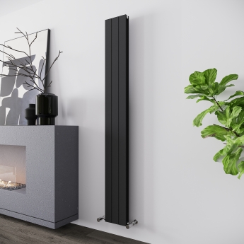Reina Flat Double Designer Vertical Radiator 1800mm H x 218mm W - Anthracite